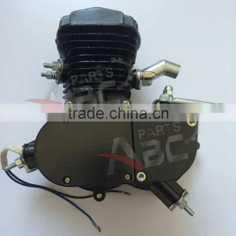 Black Silver 80cc Engine Motor Kit 2 Stroke Gasoline Engine Kit Set Single Cylinder for Motorized Bicycle Bike Motorcycle