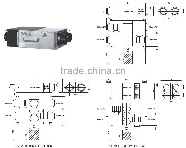 Ceiling installation ventilation machine price with electrical DC motor