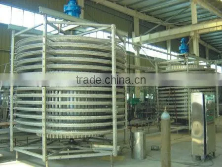 Quick freezing machine for seafood fish fillet spiral fridge freezer