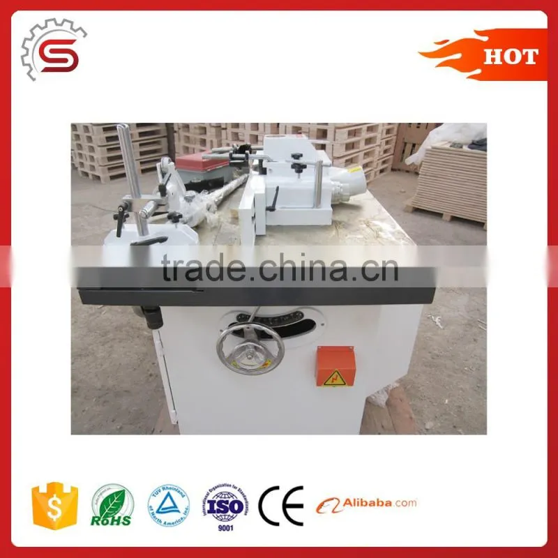 Woodworking spindle moulder with tilt spindle
