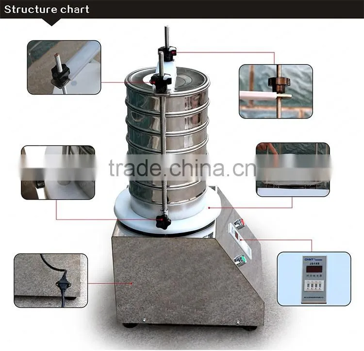 200mm stainless steel multilayer standard lab analysis electromagnetic sieve shaker