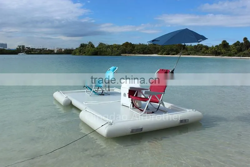 Durable Inflatable Floating Boat Swim Fishing Platform with Ladder