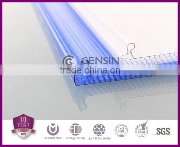 U Shaped Polycarbonate Sheet Four Multiwall Hollow Polycarbonte Wall Panel Honeycomb Sheet For Building Roofing With Profiles