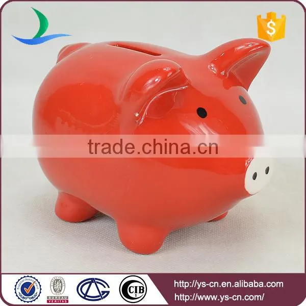 YScb0011-01 Wholesale red piggy bank ceramic