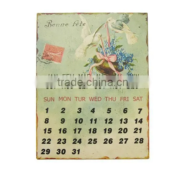 Antique Floral Iron Plate Vintage Metal Plaque Wall Decorative Plate
