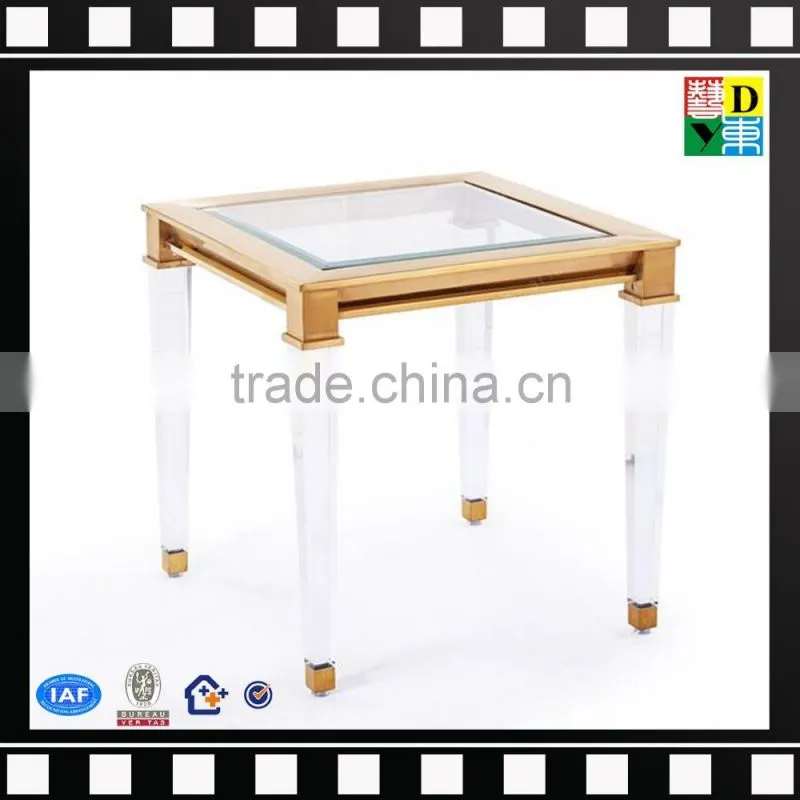 Transparent beauty acrylic end table PMMA coffee tables plastic tea table from china manufacturer
