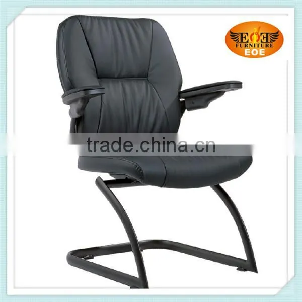 Mid back white leather modern swivel desk chair