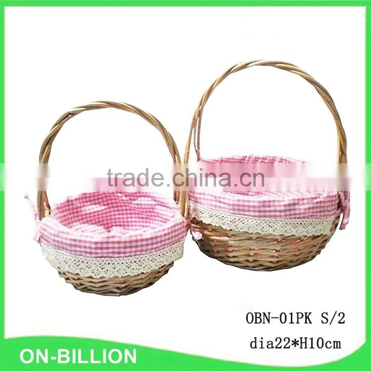 Wholesale empty small wicker gift basket for easter holiday