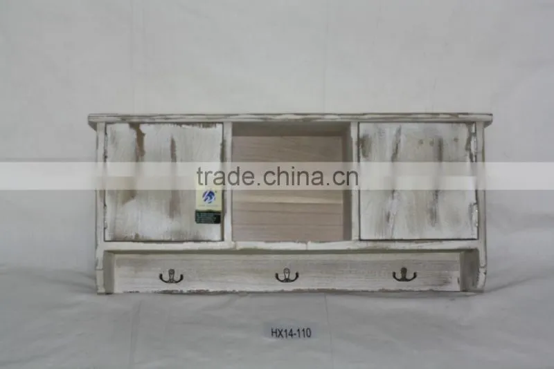Solid Wood Clothes Hat Hanger Home Furniture Wall Cabinet