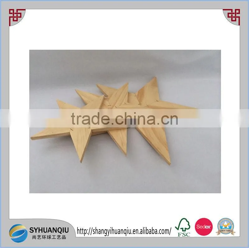 star shaped wooden candle holder,wooden craft