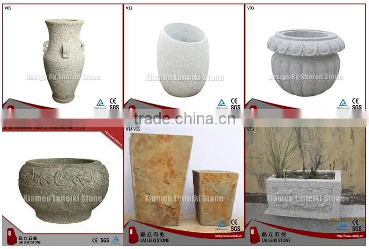 Natural Polished Granite Decorative Flower Pot