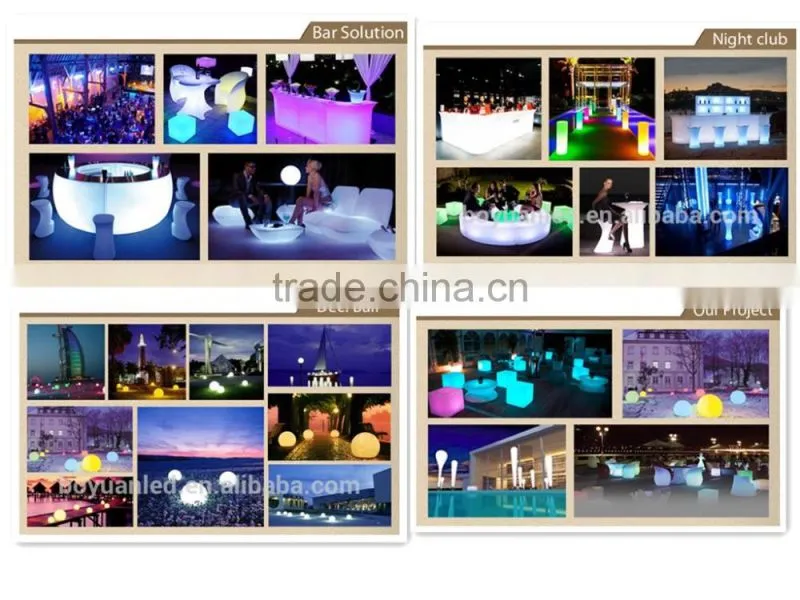 HDPE plastic color changing 3 level big Light up portable led wine rack