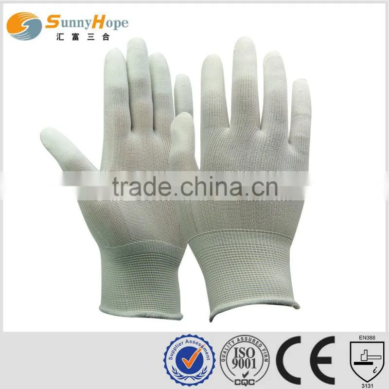Sunnyhope pu dipped finger gloves with grey nylon Shell