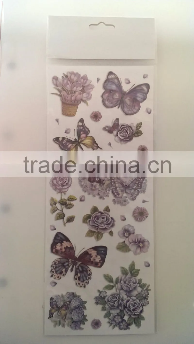 Antique Clock Style Sticker, Hot Sale 3D Decoupage Stickers, Craft Gift Sticker for Decoration