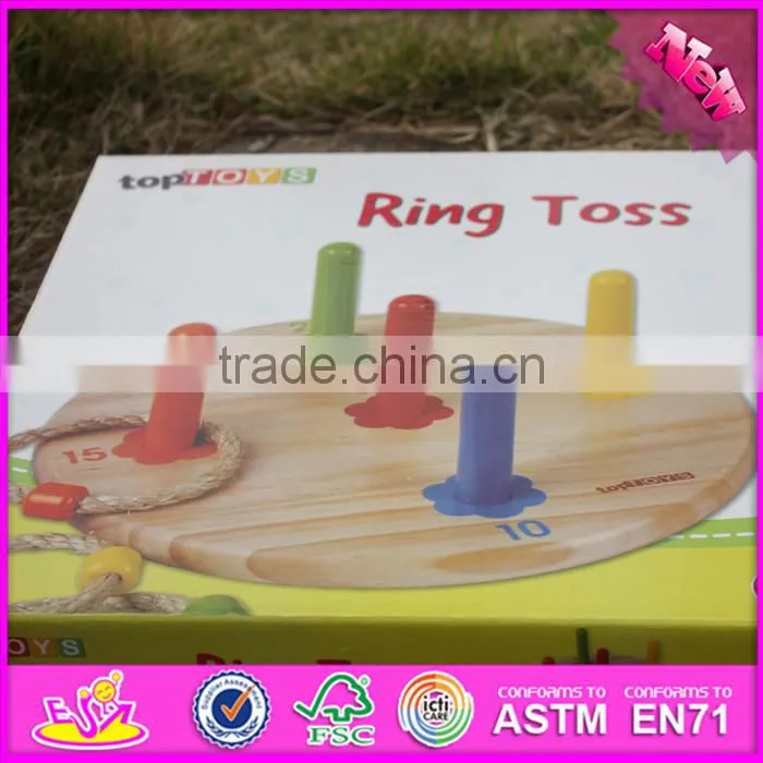 2016 new products educational kids wooden ring toss toy W01A159