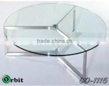 Hot selling round living room furniture glass tea table, modern coffee table