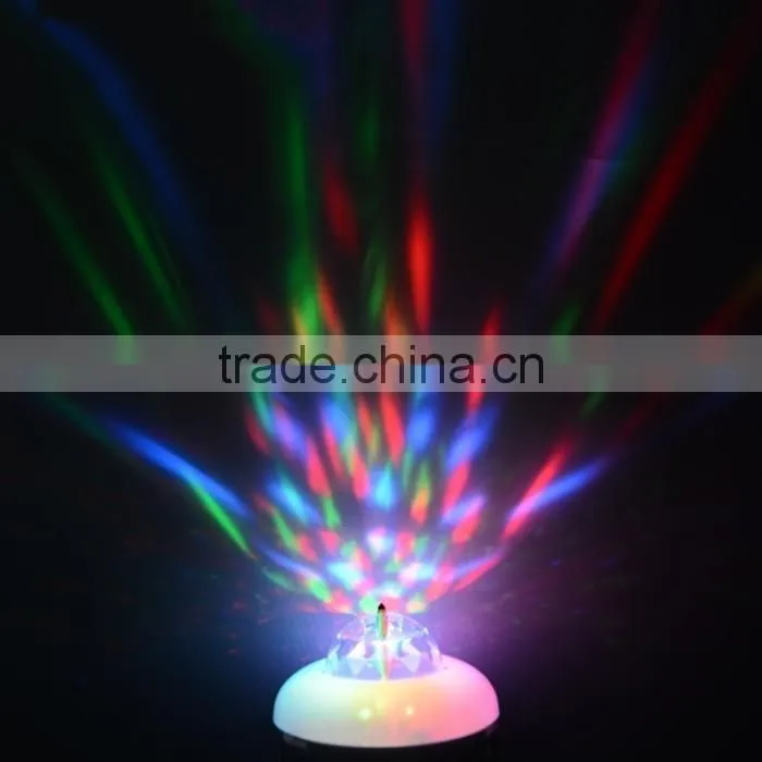 IPO Auto Mini Party Light Stage Lighting LED Bulbs E27 3W Bulb Full Color RGB LED Plastic Rotating Lamp