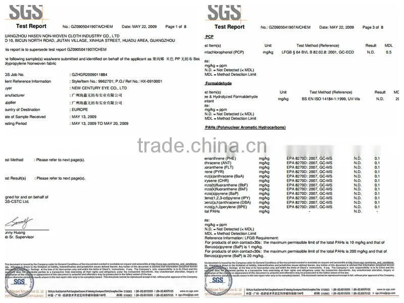 China supply nonwoven fabric hospital used bedsheets