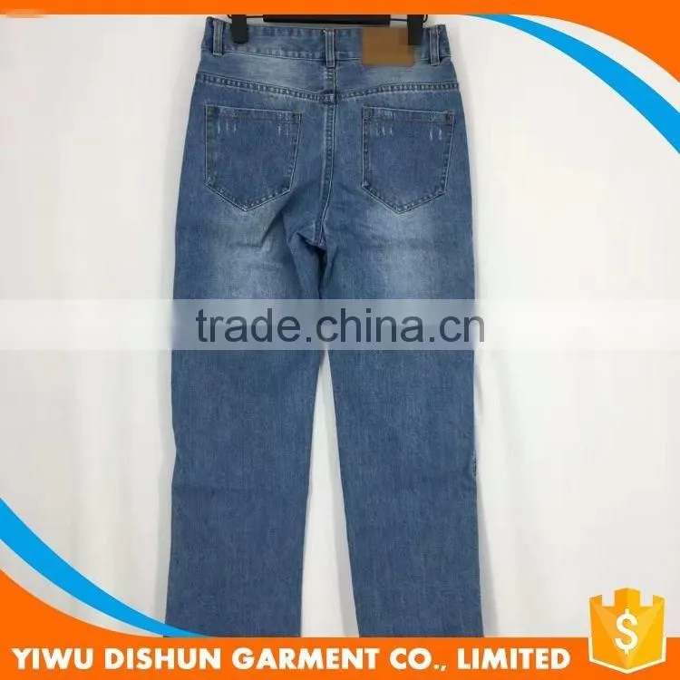 Ladies wholesale butterfly embroidery name brand jeans pants