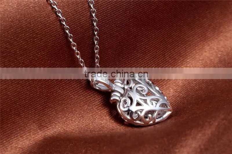 2017 Elaborate Hollow Out Design 925 Sterling Silver jewelry Heart Shaped Pendant