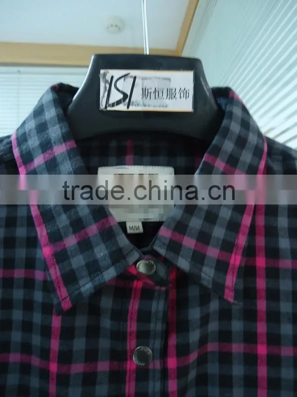 Womens plaid dyed shirt long sleeve shirt with one chest pocket,plastic button shirt,loose shirt