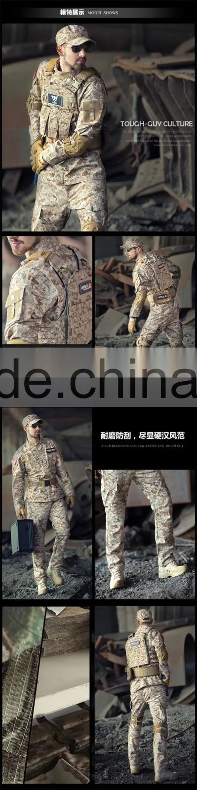 formal military desert digital camouflage commando camouflage suit camouflage Breathable Military Uniform