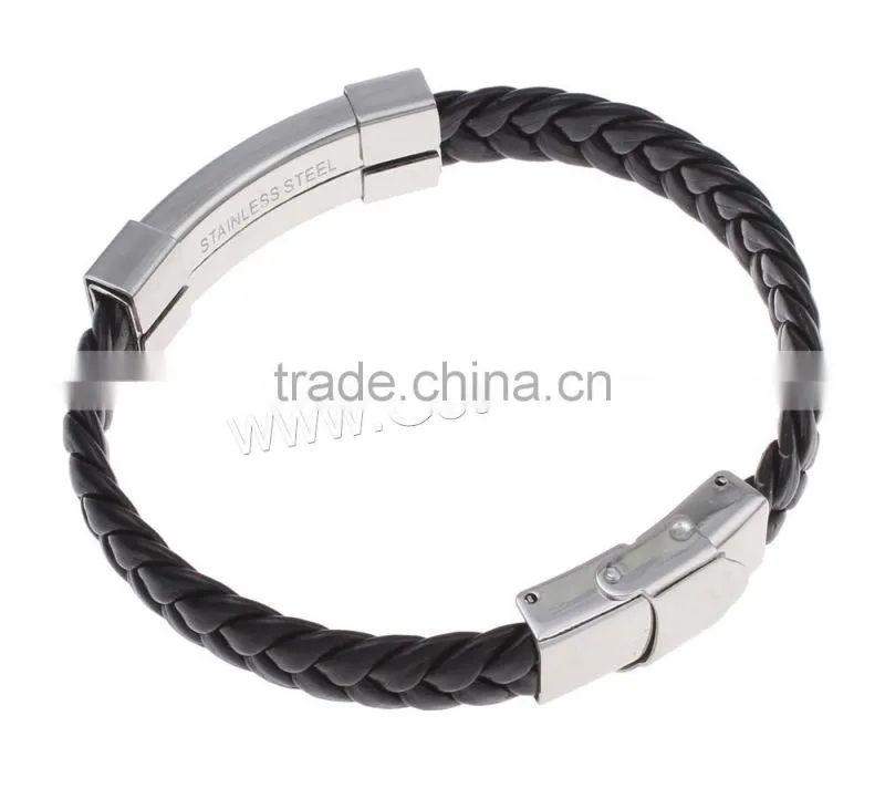 weaving leather charm bracelet leather bracelet women letter pattern PU Cord leather men bracelet