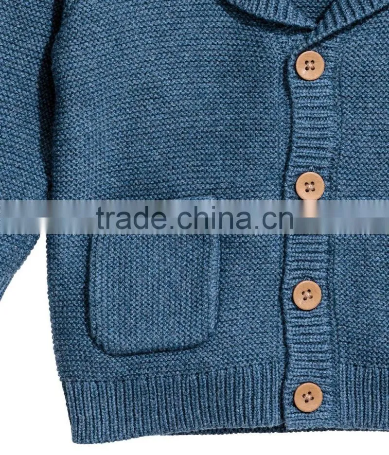 Soft cotton blend with wool content knitting patterns boys sweater with shawl collar