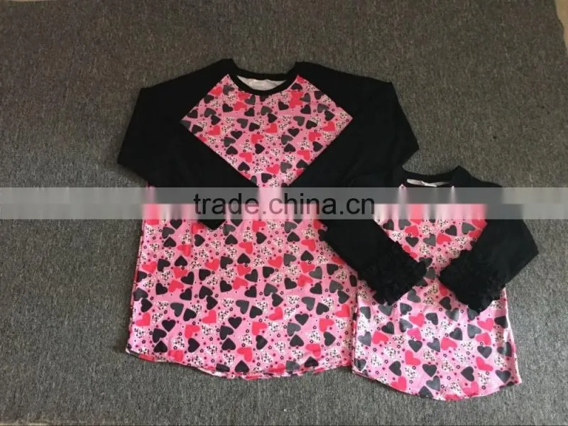 Valentine's Day boutique girl clothing girls valentine heart raglan mommy and me raglan shirts