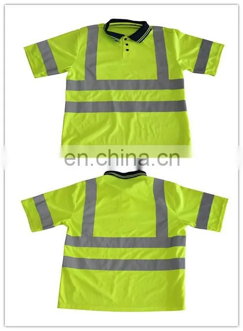 Quality Safety Yellow Polo Net Shirt for Worker KF-301-A4