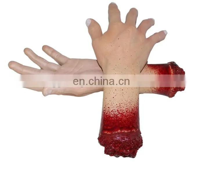 Horror Latex Bloody Hands Creepy Halloween Prop Decoration Decor
