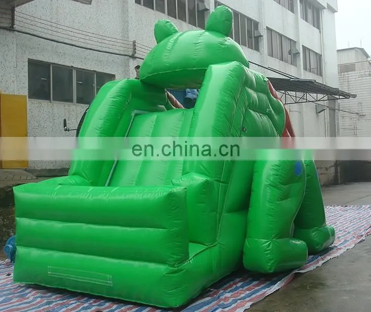 Frog dry slide inflatable for kids