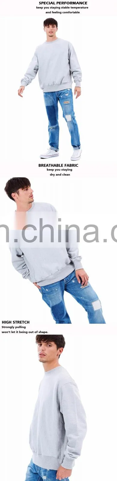 raglan sleeve pullover fashion plain 100 polyester slim fit wholesale crewneck sweatshirt men