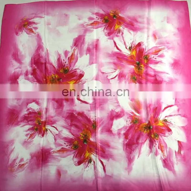 Purple silk square scarf for women factory wholesale