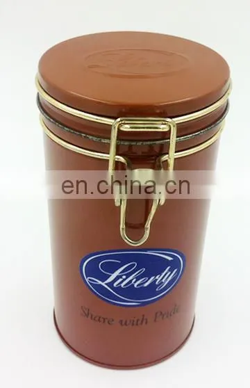 Large Round Coffee & Tea Tin Box