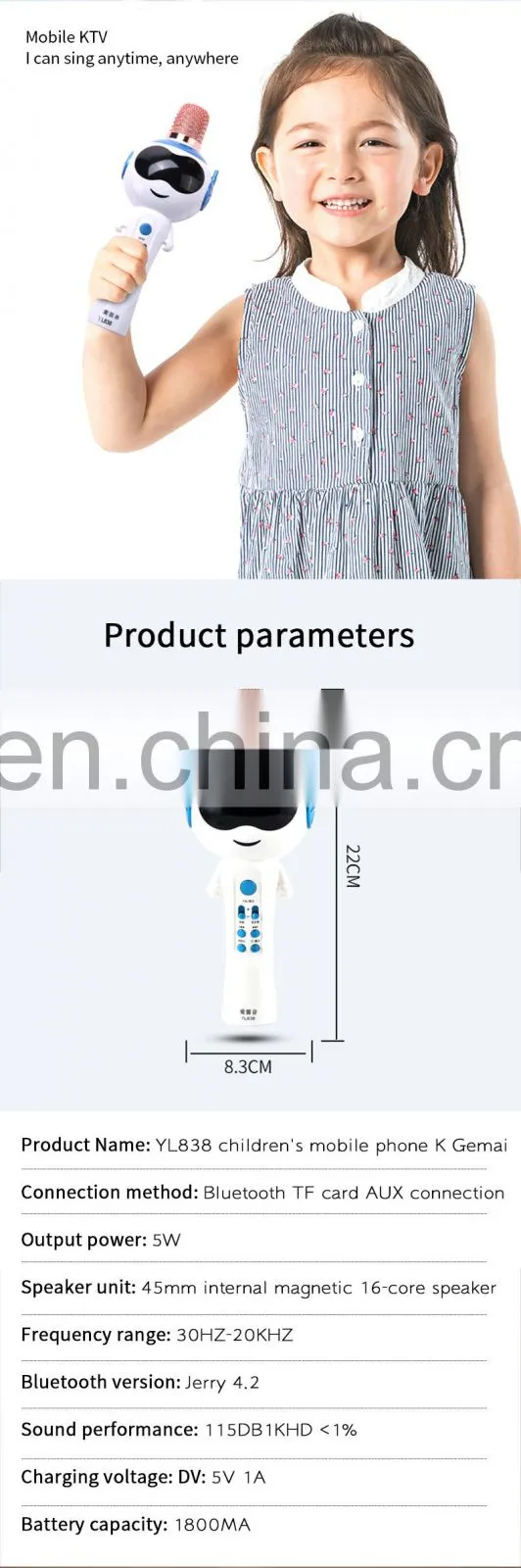 Sing Songs In Portable Wireless Microphone Factory Wholesale 2020 new arrival Variable Voice Studio microphone karaoke