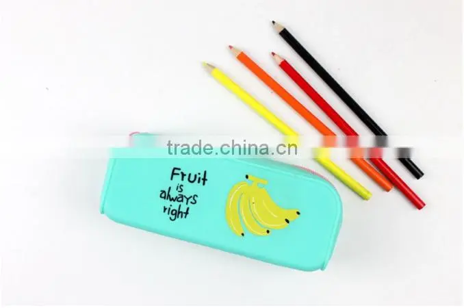Popular Manufactory Price Silicone Square Zippered Pencil Case For Kids