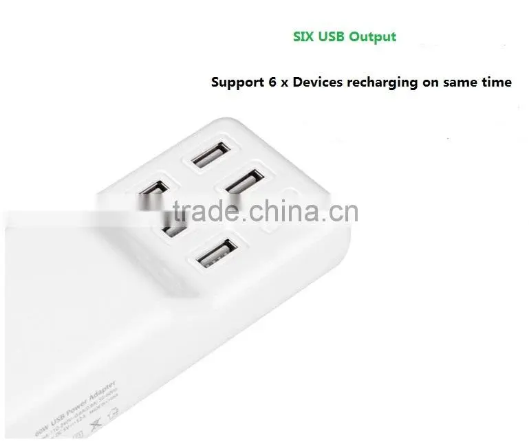 hot new products for 2015 6 port usb charger,5V 12A usb wall charger,6 usb universal charger,wall charger