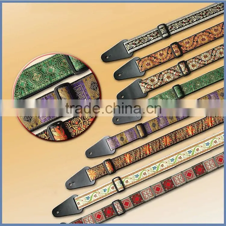 Customized cheap leather guitar strap ends