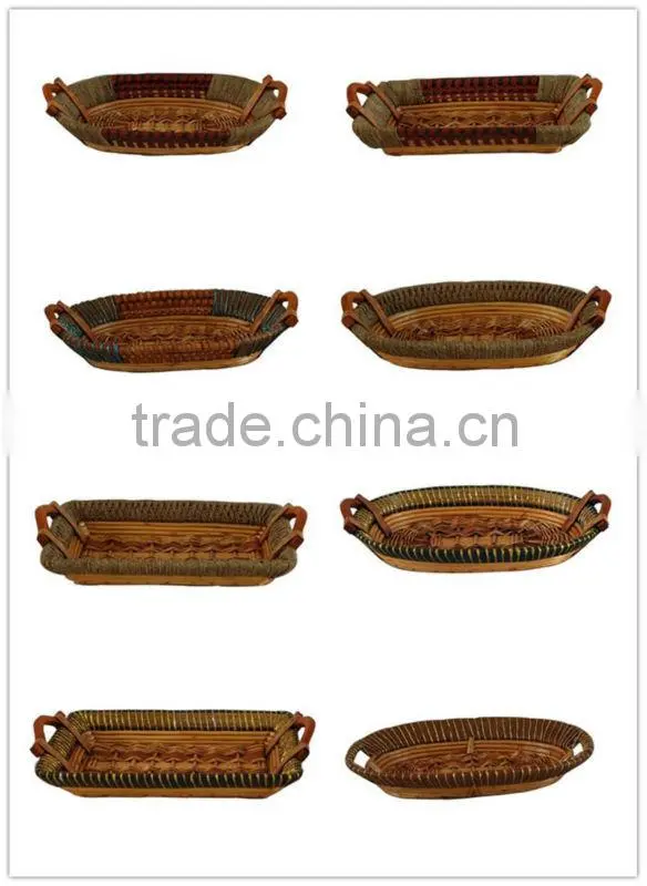 Rectangular Wicker Basket Tray