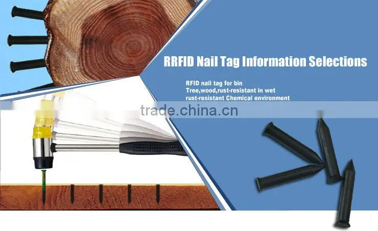 Durable 125khz LF rfid nail tag for tree / wood management free samples