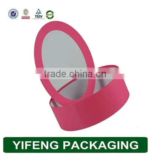 Custom round cardboard gift packaging box with transparent lid