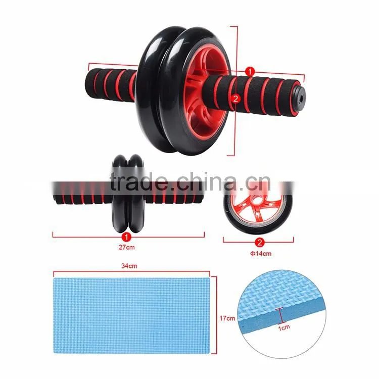 Fitness Exercise Wheel Double Use AB Wheel Roller red color