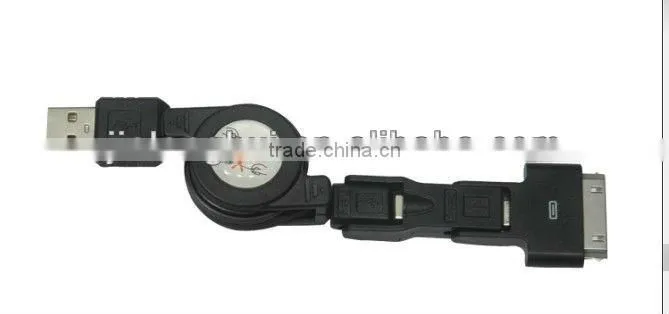 Universal usb retractable data cable 3in1 for iphone/nokia/samsung