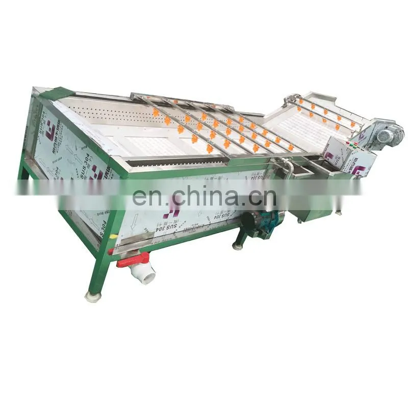 Easy Clean SUS304 Industrial Spray Air Bubble Rotary Vegetable Washer Fruit Washing Machine