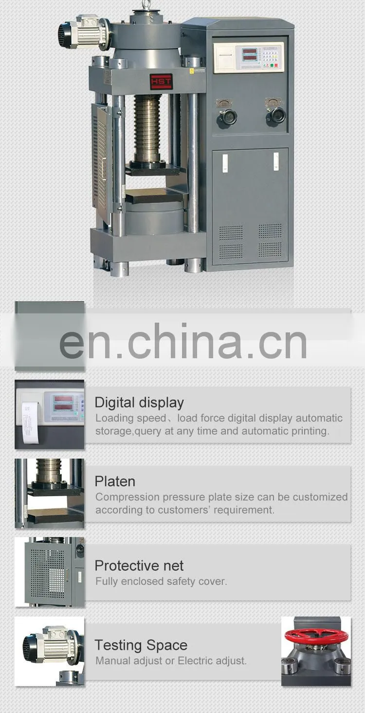 HCTM-2000/3000KN automatic concrete cube blocks/cement/brick compression testing machine