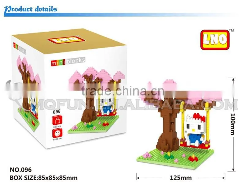 Mini Qute LNO kawaii 4 style LNO hello kitty plastic puzzle cartoon model children gift educational toy