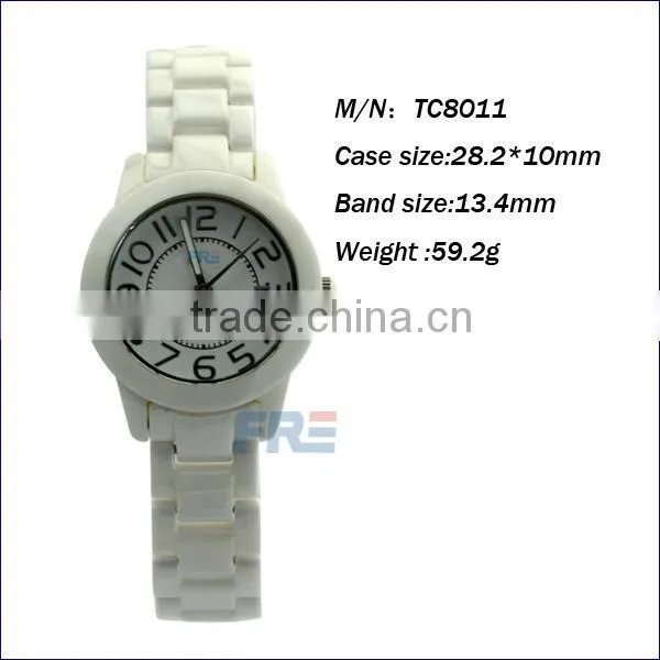 white ceramic watch ceramic watch lady white ceramic waterproof watchMOQ(10pcs)