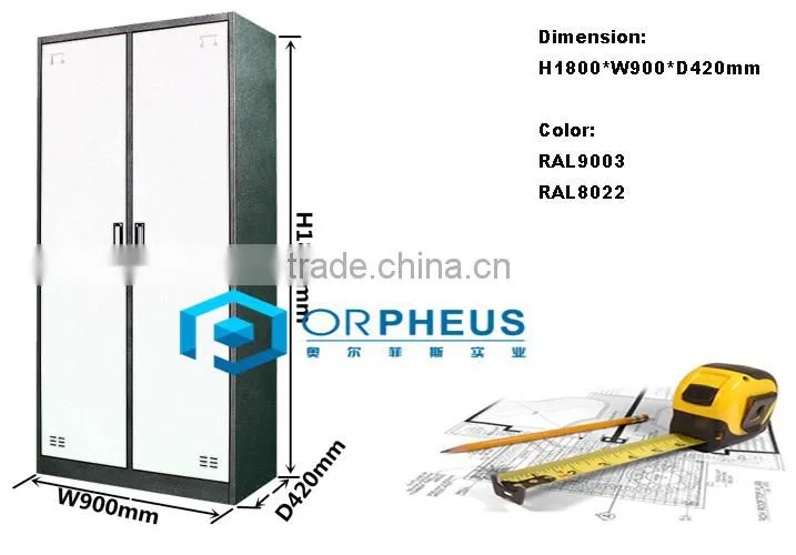 physical education Classroom double door wardrobe KD structure golf bag storage locker metal decorative storage locker cabinet