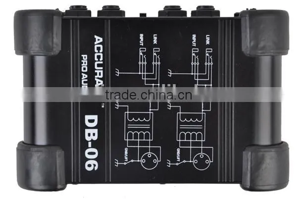 1/4" Instrument to 1/4" XLR Dual Channel DI Box DB-06